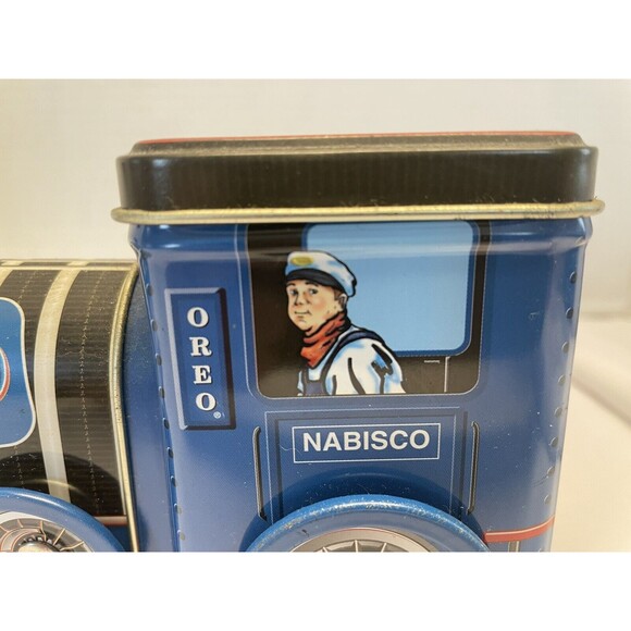 OREO Cookie  Nabisco Train Engine 1997 Collectible Tin Wheels Turn Preowned - Picture 4 of 10